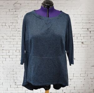 Lane Bryant Top Peplum High Low Tunic Pockets